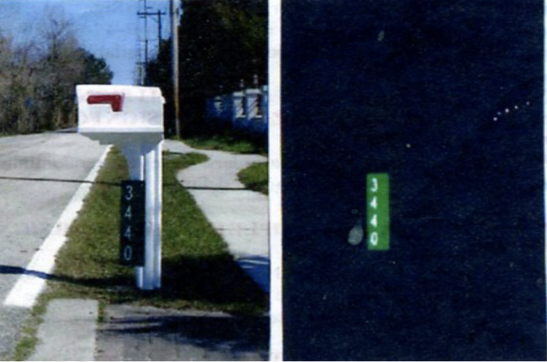 911 Reflective Address Signs mounted on mailboxes