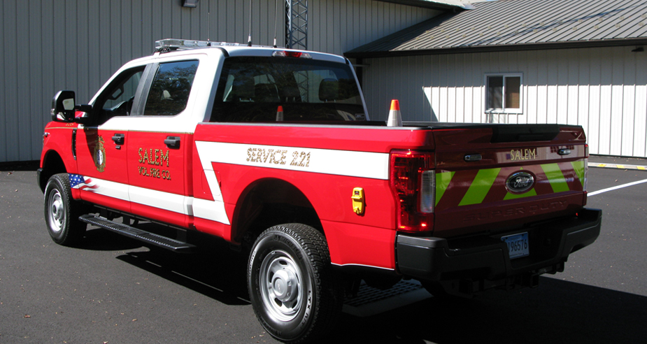 Service Truck 221 driver's side three-quarter rear view