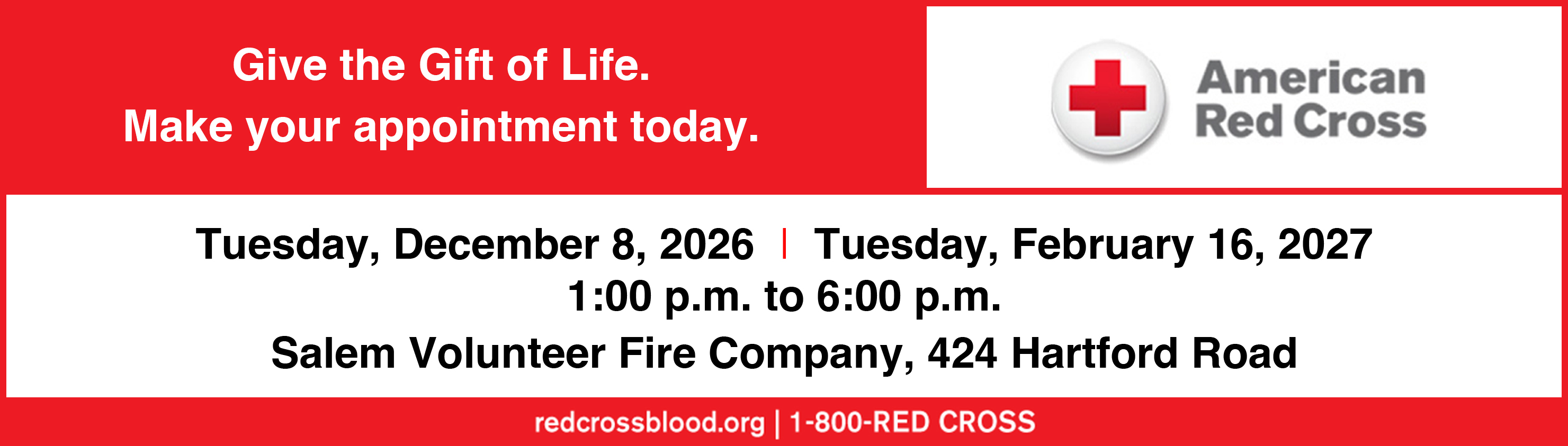 Red Cross December 2026 and February 2027 Donation Dates
